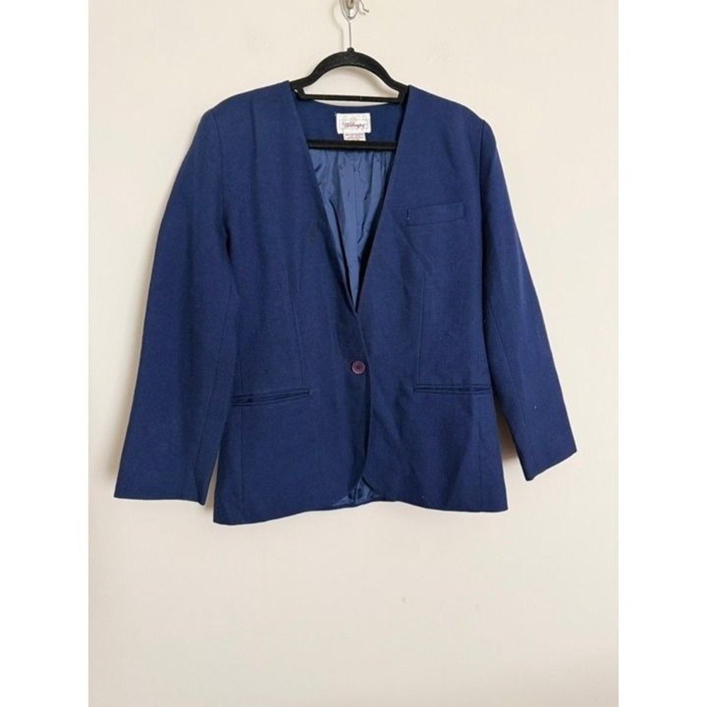 Worthington Royal Blue Career Blazer Open Front Jacket Women's‎ Size 10